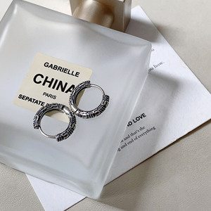 S925 Sterling <b>Silver</b> Hoop Earrings Thai Style Ethnic Women's Jewelry Everyday Wear 925 <b>Silver</b> Ear <b>Studs</b> Fashion Trendy - Product Image 4