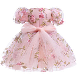 Robes de cérémonie de mariage pour filles, robes de princesse élégantes en <span class=keywords><strong>tulle</strong></span> long pour enfants, vêtements pour enfants, robes 3D pour filles d'été, ODM/OEM - Product Image 2