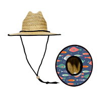 En stock Chapeau de paille d'été pour enfants avec motif de sauveteur, design de bottes de cowboy pour garçons et filles, pour les voyages, la pêche et les activités de plein air