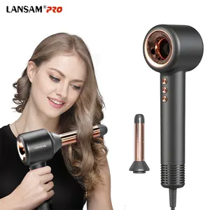 Pengering Rambut Anion Kecepatan Tinggi, Pengeriting Rambut Profesional Mini Ion Salon Ion 220V Satu Langkah