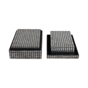 Scatole Decorative per Organizzazione con Coperchio a Motivo a Pois Metallici, Set di Contenitori per Gioielli e Decorazioni per la Casa - Product Image 2