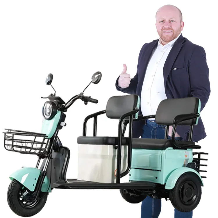 Y3-C6 novo triciclo elétrico para adultos 600w motorizado carga passageiro 48v corpo aberto para uso doméstico agrícola