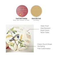 Sous-verres ronds en céramique pour la vente en gros, style américain personnalisé, absorbants, avec support en liège, tapis de table en céramique, dessous de tasse