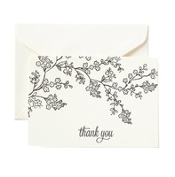 Enveloppe noire de luxe et mignonne petite feuille d'or rose rose impression personnalisée impression client professionnel insérer carte de remerciement