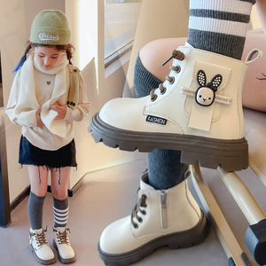 Chaussures d'hiver pour enfants, bottines chaudes doublées de polaire pour filles, bottes mignonnes à semelle en caoutchouc avec <span class=keywords><strong>strass</strong></span> et lapin, bottes à la mode pour enfants - Product Image 4