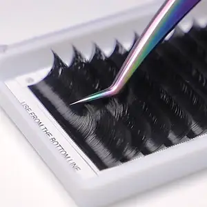 korea PBT waterproof velvet mink silk private label beauty 3d individual pre made eyelash extensions with cheaper price