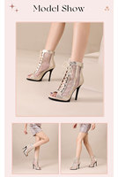 Bottes de danse à plateforme sexy à talons aiguilles pour femmes, idéales pour la danse latine, jazz, pole dance, danse de salon, soirées et mode urbaine, à lacets