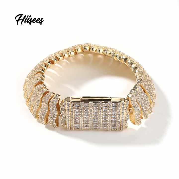 Men's Hip Hop CZ Stone Paved Bling Iced Out Lightning Pendant Necklace main image 0