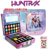 Ensemble de maquillage complet pour enfants K-POP avec trousse de maquillage, cadeau d'anniversaire pour enfant, jouet de beauté, trousse de maquillage pour filles