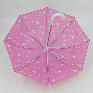 Parapluie pour enfants, parapluie de sécurité coupe-vent avec poignée à crochet facile à saisir pour les tout-petits filles et garçons, parapluie à imprimé licorne mignon - Product Image 4