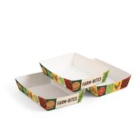 Barquette en papier jetable de qualité alimentaire avec logo personnalisé pour frites, pâtisseries et snacks rapides