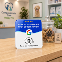 Support de table en acrylique 12 cm NFC 213 pour carte de commentaires Google – Tapper pour laisser un avis – Durable, étanche, logo personnalisé, OEM, en stock