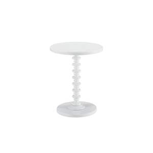 Mesa Auxiliar DB Acton con Acabado Blanco, Diseño Moderno con Pedestal, Muebles para Sala de Estar - Product Image 4