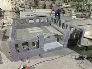 Надгробие из черного гранита в европейском стиле для одиночных и двойных могил на кладбище. Черное гранитное надгробие для кладбища. - Product Image 6