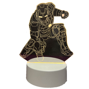 Lámpara de Noche con Diseño de <span class=keywords><strong>Iron</strong></span> <span class=keywords><strong>Man</strong></span>, Luz Ambiental Creativa <span class=keywords><strong>para</strong></span> Escritorio y Mesita de Noche, Lámpara de Mesa de Acrílico Personalizada - Product Image 1