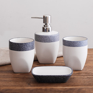 Nordic Style Wholesale Simply Custom Ceramic Bath Set Bathroom Accessories