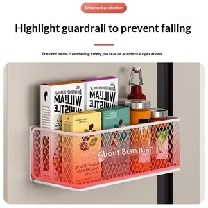 Organisateur magnétique pour réfrigérateur, en métal, sans perçage, étagère de rangement, hauteur réglable pour la <span class=keywords><strong>porte</strong></span> du réfrigérateur, utilisation en cuisine - Product Image 4