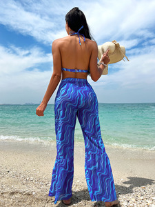 Maillot de bain bikini S-XL, imprimé vagues, maillot de bain pour femmes, pantalon en maille séparé, ensemble bikini - Product Image 6