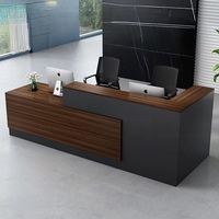 Meubles de bureau en gros, mobilier au design simple, bureau en forme de L, acier inoxydable, comptoir de réception pour hôtel, hall d'entrée
