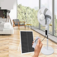 Appareil de refroidissement à air de 16 pouces Ventilateur solaire électrique Adaptateur CA/CC Ventilateur sur pied rechargeable Ventilateur de table CC avec lumière LED à l'intérieur de la batterie
