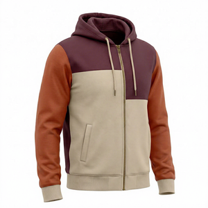 Sudadera con Capucha para Hombre, Diseño Color Block, Cierre de Cremallera, Corte Regular, Informal, para Otoño, Tejido de Poliéster y Algodón, FRENCH TERRY - Product Image 2