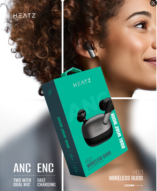 HEATZ Wireless Earbuds with Wi-Fi Lossless Audio ANC Hi-Res Sound