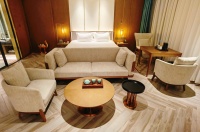 Ensemble de meubles de chambre à coucher en bois de haute qualité, taille king size, pour hôtel