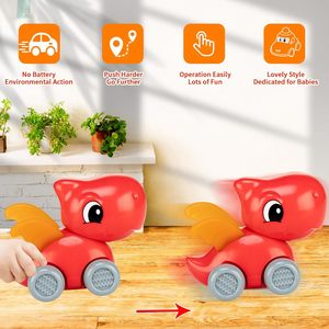 Jouets de voiture de dinosaure avec sac de rangement pour tapis de jeu, mini camions à tirer pour tout-petits bébés garçons filles <span class=keywords><strong>1</strong></span> 2 ans cadeau d'anniversaire - Product Image 2