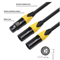 Câble répartiteur en Y en PVC de 1 m, 1 femelle XLR 3 broches vers 2 mâles XLR 3 broches, câble répartiteur équilibré pour amplificateur, mixeur, lecteur CD