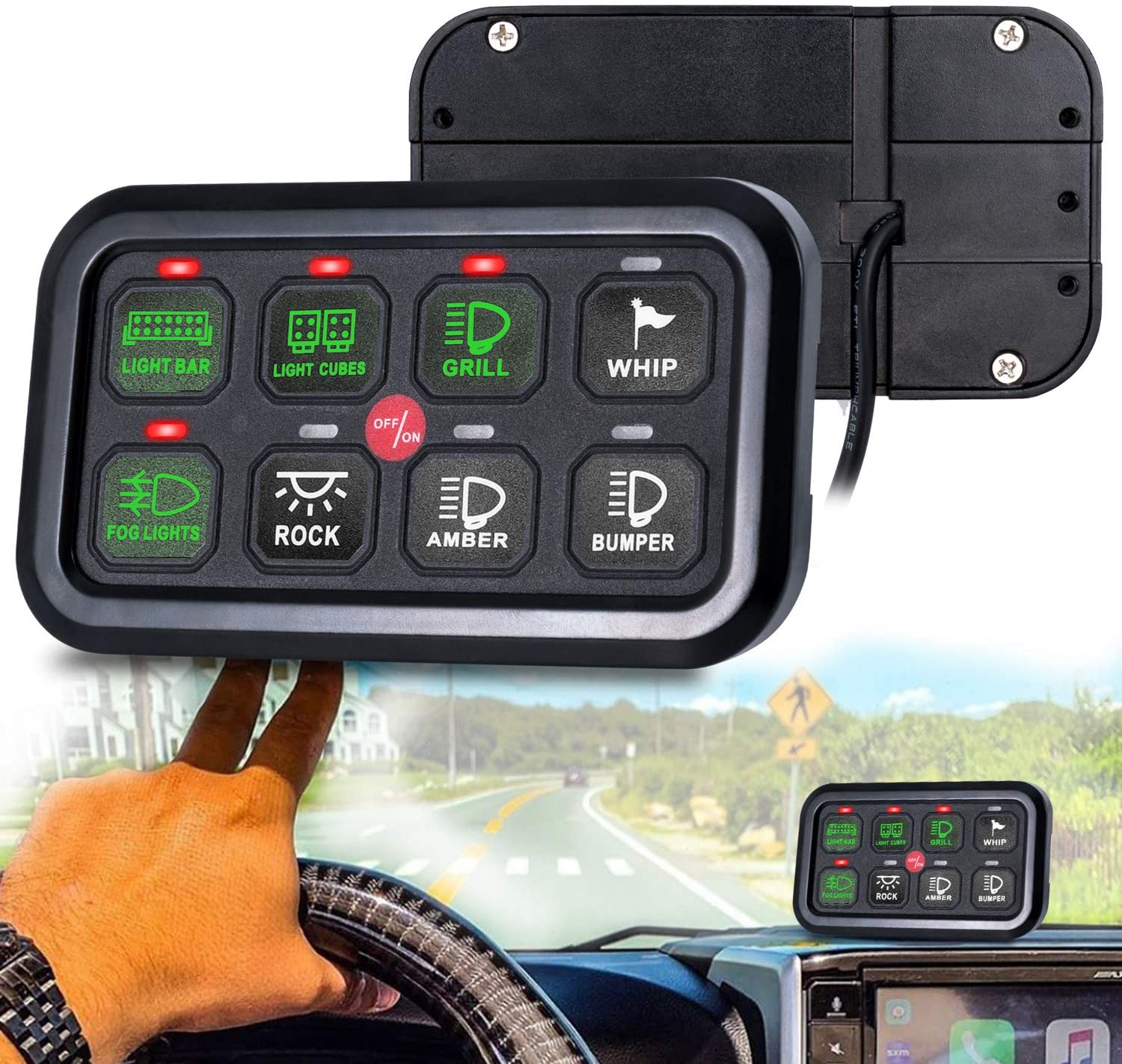 Панель переключателя 8 каналов с блоком управления схемой, водонепроницаемая коробка предохранителей для трекового катера