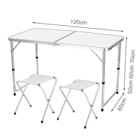 TUOYE extérieur hauteur réglable 60cm * 120cm pliant Portable Camping pique-nique Portable Table pliante Table