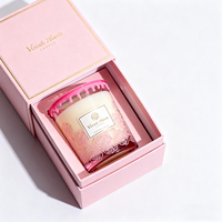 Vente en gros Emballage vide de boîtes magnétiques de luxe avec logo personnalisé pour cadeaux bougies en papier Oz carton rigide carré rose avec insertion