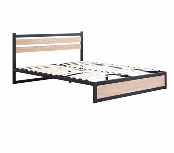 Estructura de cama king-size, soporte de listón de madera, plataforma de cama