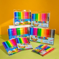 Ensembles colorés de marqueurs d'art multicolores pour enfants et étudiants, stylos à eau, pointes en feutre