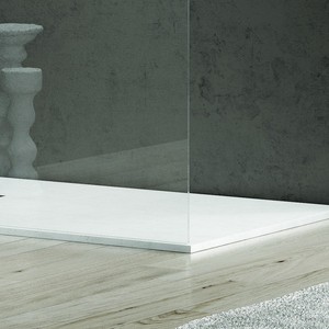 Mampara de Ducha Moderna Kamalu KW-100W para Baños Pequeños, Plato Rectangular Blanco Mate de 50 cm con Marco de Aluminio - Product Image 3