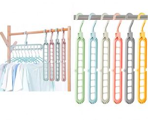 Space Saving Hanger Closet 9 Slots Magic Multifunctional Sturdy Hangers Organizer for Heavy Clothes Shirts Pants Dresses Coats - Product Image 1