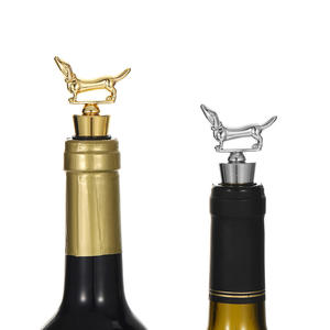 Tapón de Botella de Vino con Diseño de Dachshund en Dorado y Plateado, Elegante y Adorable, para Vino y Champán, Ideal para Bodas y Fiestas - Product Image 4