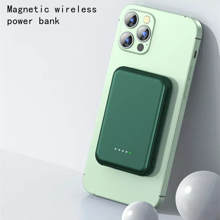 2023 Neuestes tragbares Mini-Ladegerät 5000mAh Power bank Magnetic Wireless Charging Power Bank