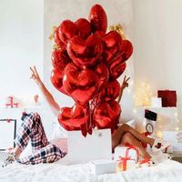 Ballons en feuille d'aluminium personnalisables de 18 pouces, rose doré, rouge, rose, en forme de cœur, pour mariage, anniversaire, fête de la Saint-Valentin, ML Hs043