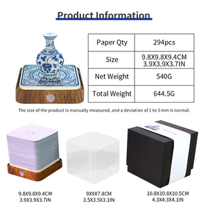 Regalo creativo Jarrón de porcelana 3D Modelo Azul Blanco Papel chino Arte Adorno de escritorio con luz LED - Product Image 6