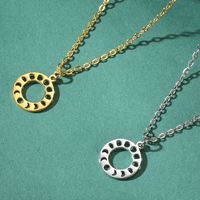 Collier pour femme Myshape, cycle lunaire, phases de lune, croissant de lune, déesse du soleil, étoile, charme Wiccan, bijoux en acier inoxydable