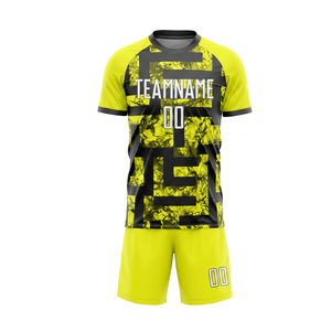 OEM Custom Sublimation Soccer Uniform Set Men's Short Sleeve Quick Dry Athletic Fit All Seasons Team Name Number Printed - Product Image 1