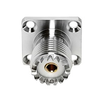 Connecteur coaxial RF UHF femelle SO239 haute performance PL259, à 4 trous, pour panneau/châssis, en laiton, pour câbles coaxiaux