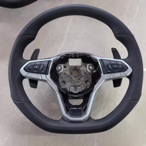 Volante de Cuero <span class=keywords><strong>Volkswagen</strong></span> de Entrega Rápida para VW up Amarok Eos Transporter T-roc <span class=keywords><strong>Beetle</strong></span> R Line Polo 6r Scirocco Jetta - Product Image 2