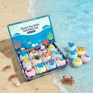 Set de 12 Bombas de Baño con Forma de Animales Marinos para Niños y Niñas, Bolas de Baño Efervescentes con Aroma Natural y Mini Figuras de Animales Marinos - Product Image 4