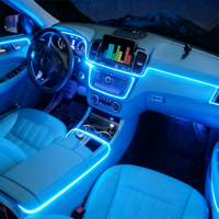 Kit d'éclairage d'ambiance intérieur de voiture 5 en 1 6M RGB LED, 64 couleurs, contrôle par application, bande lumineuse d'ambiance en fibre optique pour voiture