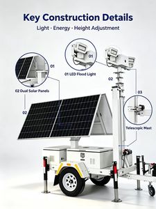 Torre de Iluminación Móvil Solar Monocristalina MPPT 2*455W, LED DC24V, IP67, Impermeable y Resistente a la Oxidación - Product Image 4