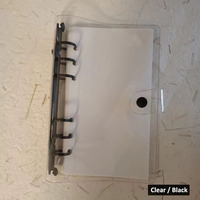 Vente en gros Anneau en or de stockage de trésorerie Fermeture à bouton-pression Transparent A5 A6 Budget Couverture en plastique Reliure à feuilles mobiles Reliure en PVC transparent