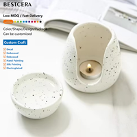 BESTCERA diffuseur d'aromathérapie en céramique de Style nordique brûleur d'huile essentielle bougeoir fabriqué à la main décor à la maison parfum naturel