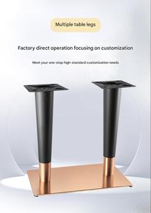 Modern Double Pedestal <b>Table</b> Base – Black & Rose gold-plated Stainless Steel Restaurant&Cafe <b>Table</b> <b>Legs</b> - Product Image 5